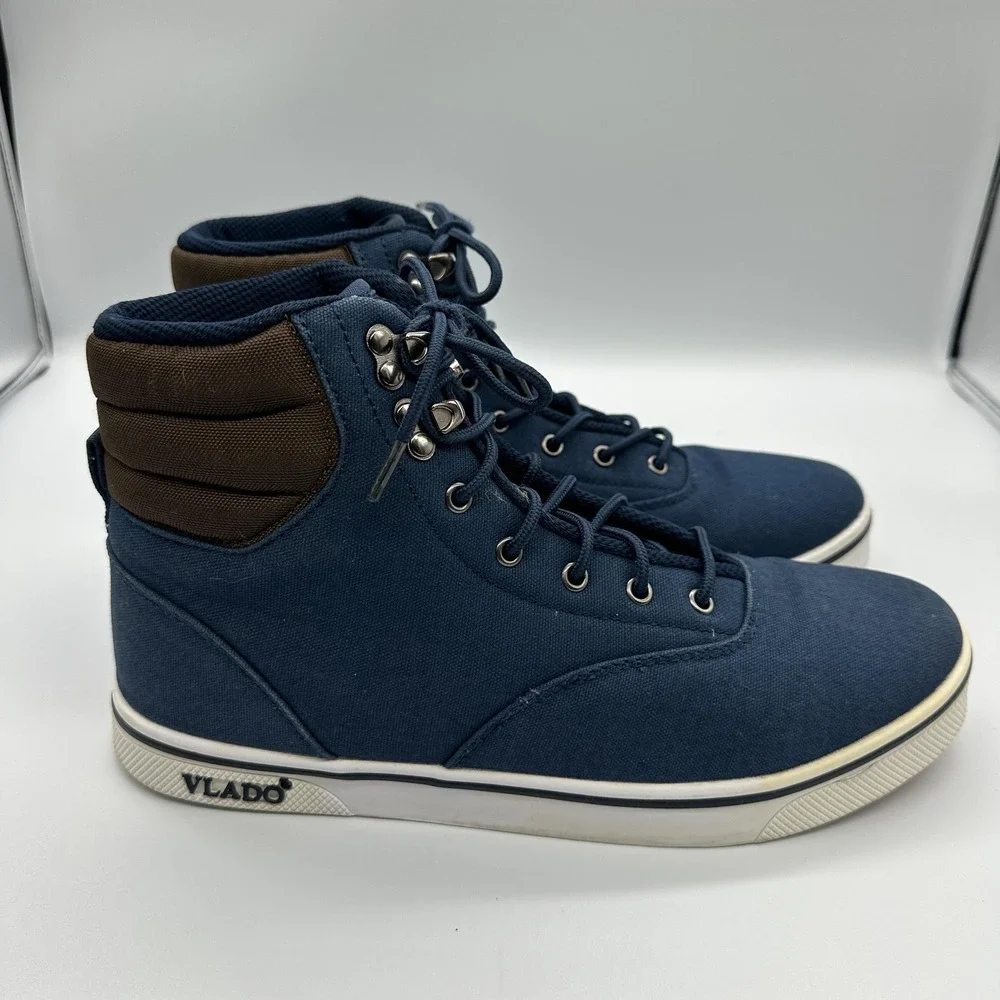Vlado Shoes Mens Size 9 Blue Milo High Top‎ Lace Up Sneakers Casual IG-2711-14